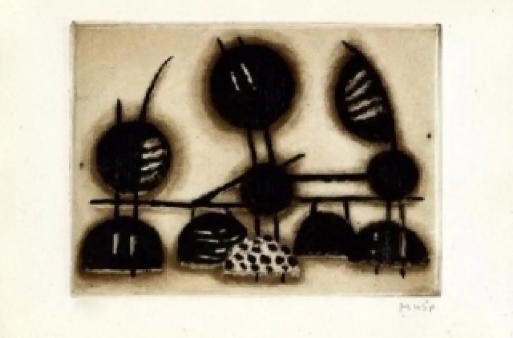 Ets En Aquatint Music - Fischkörbe in Chioggia 