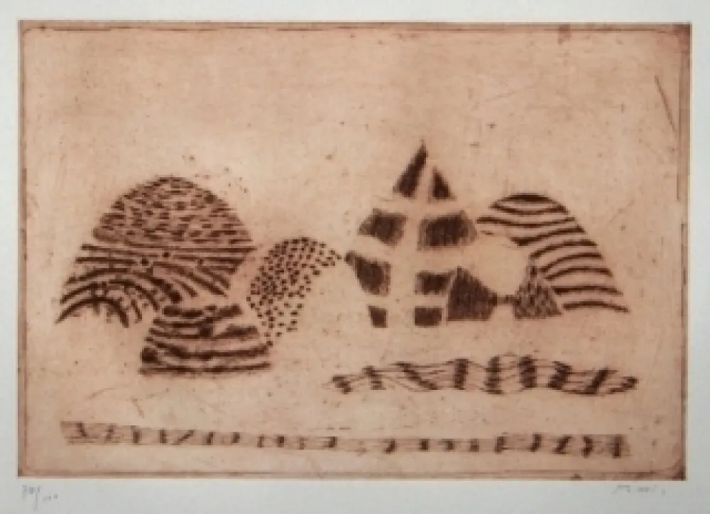 Ets En Aquatint Music - Paesaggio Senese