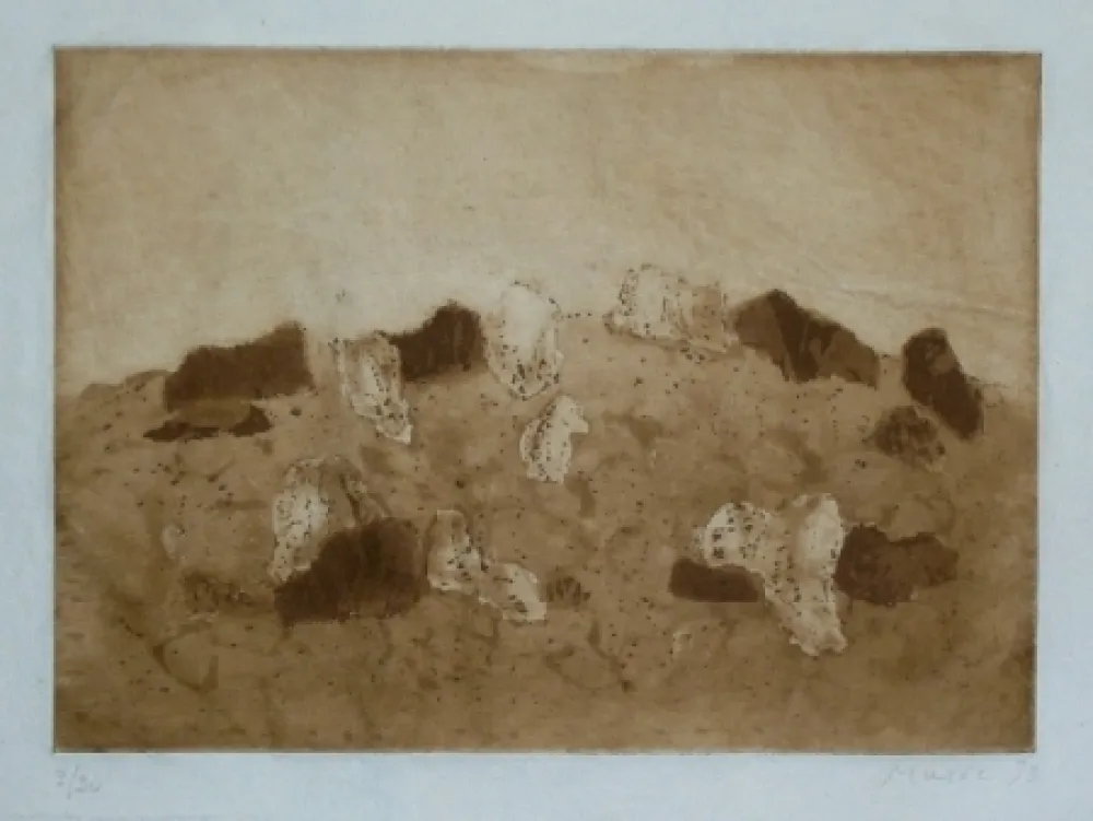 Ets En Aquatint Music - Paysage rocheux