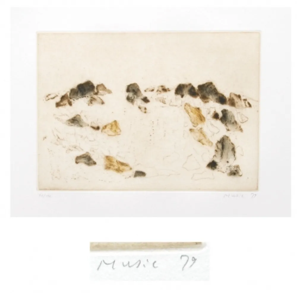 Ets En Aquatint Music - Paysage rocheux