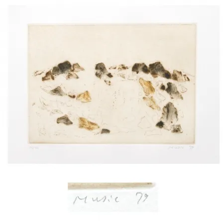 Ets En Aquatint Music - Paysage rocheux
