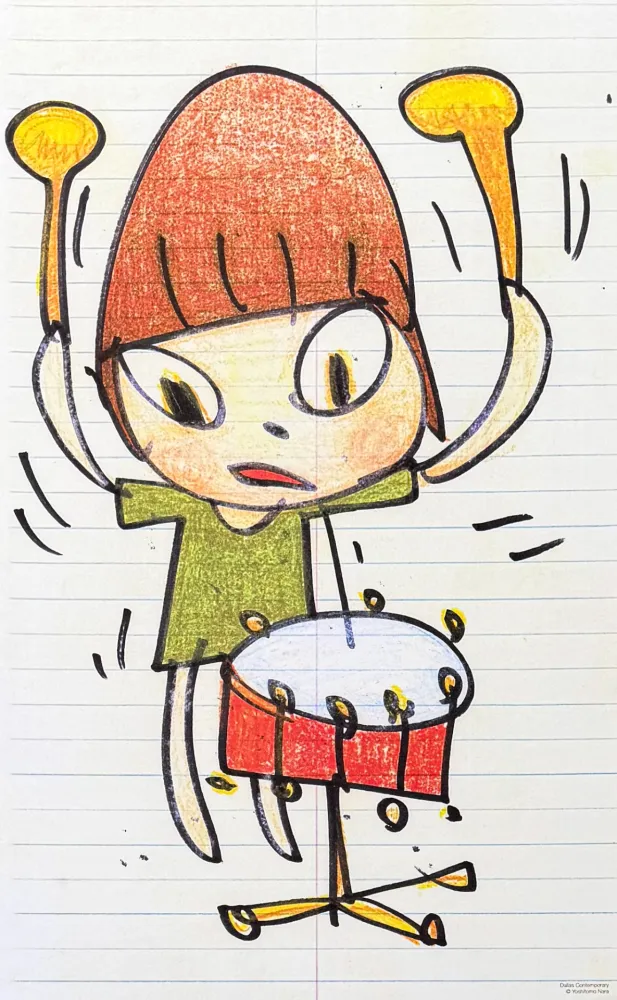 Lithografie Nara - Yoshitomo Nara (1959) - Banging the Drum - lithograph on paper - 2020