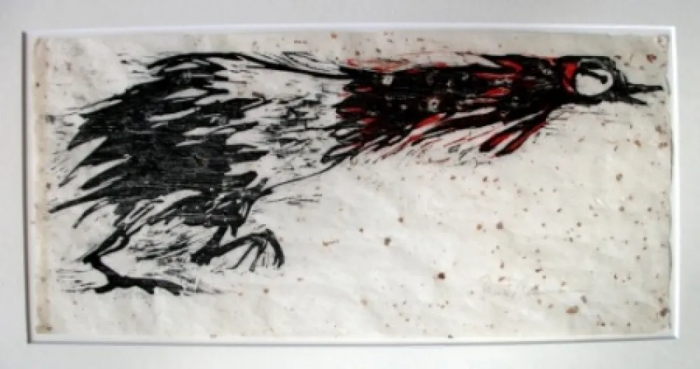 Houtsnede Nauman - Rooster