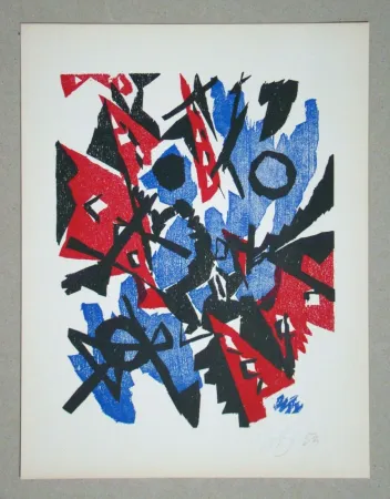 Houtsnede Nay - Composition abstrait