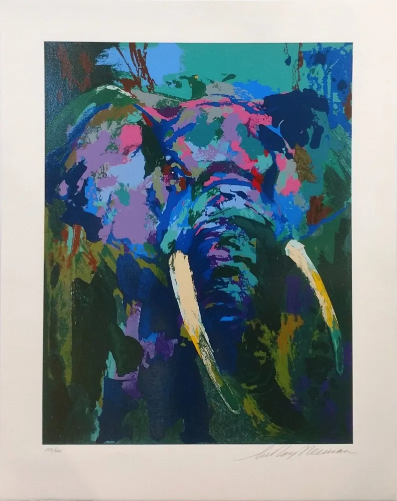 Zeefdruk Neiman - PORTRAIT OF AN ELEPHANT