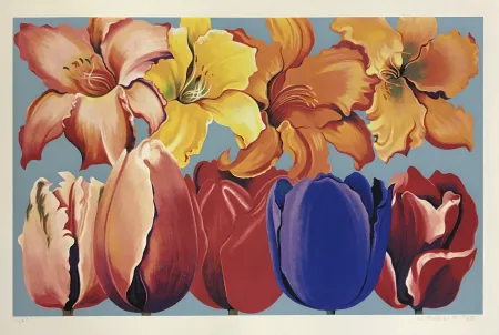 Zeefdruk Nesbitt - ISLAND OF FLOWERS