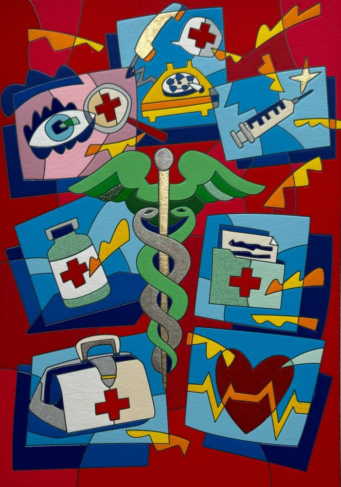 Zeefdruk Nespolo - Esculapio