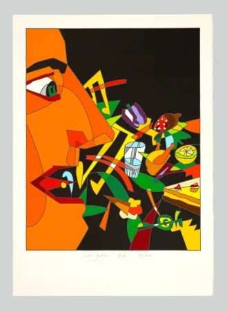 Zeefdruk Nespolo - Soggetto in rosso