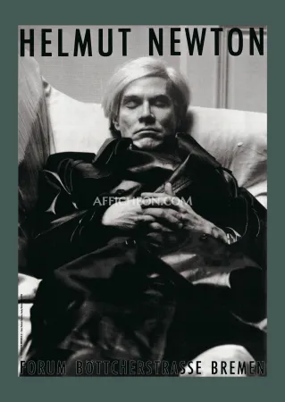 Lithografie Newton - Helmut Newton: 'Andy Warhol, Paris, 1974' 1983 Offset-lithtograph