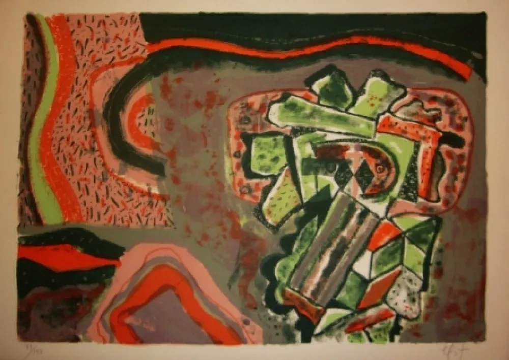 Lithografie Nieto - Tête verte 