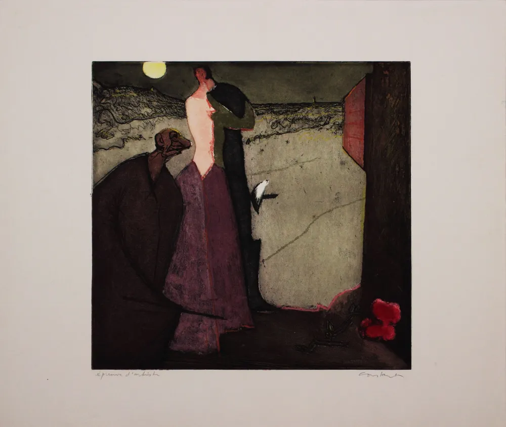 Ets En Aquatint Nieuwenhuys - Cyrano declare son amour