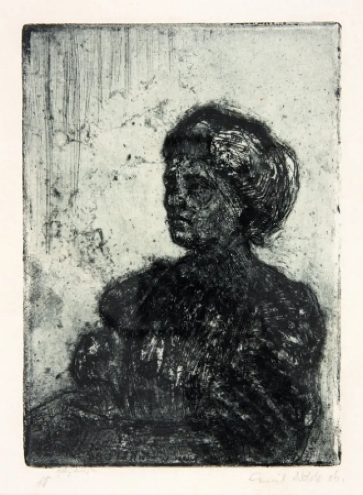 Ets En Aquatint Nolde - Madchen