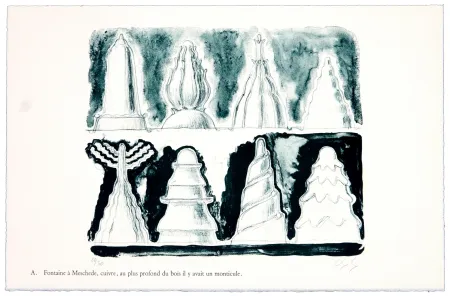 Lithografie Nørgaard - A. Fontaine à Meschede, cuivre, au plus profond du bois il y avait un monticule