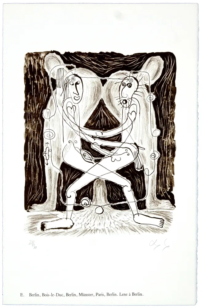 Lithografie Nørgaard - E. Berlin, Bois-le-Duc, Münster, Paris, Berlin. Lene à Berlin