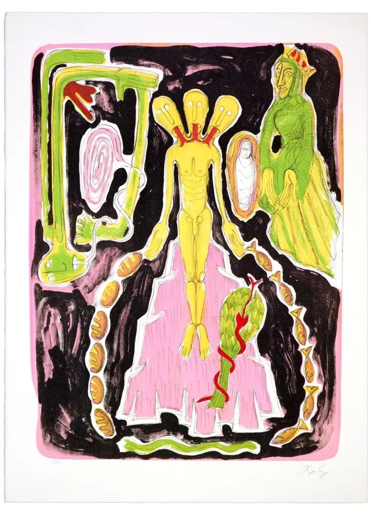 Lithografie Nørgaard - Mes chers amis 