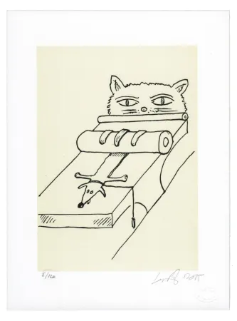 Lithografie Nørgard - Chien écrasé