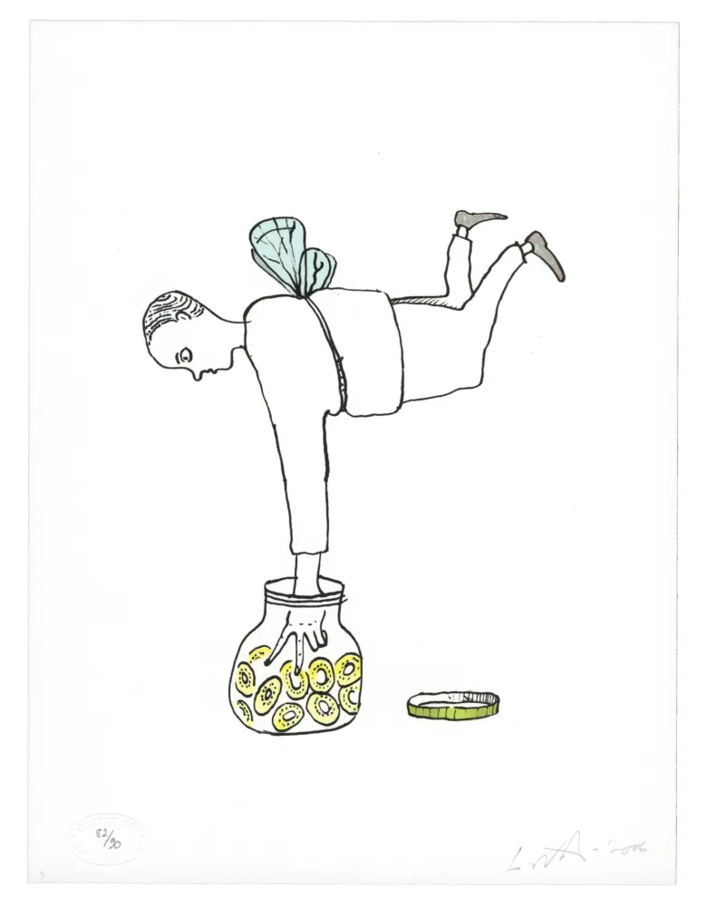 Lithografie Nørgard - Homme Papillon