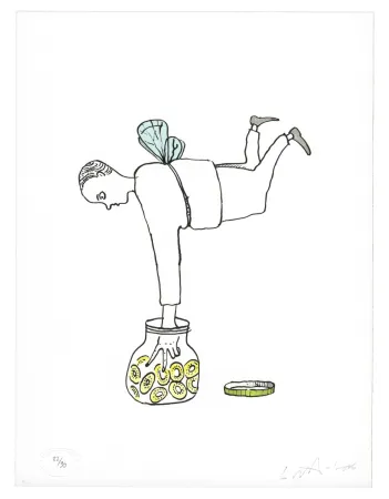 Lithografie Nørgard - Homme Papillon