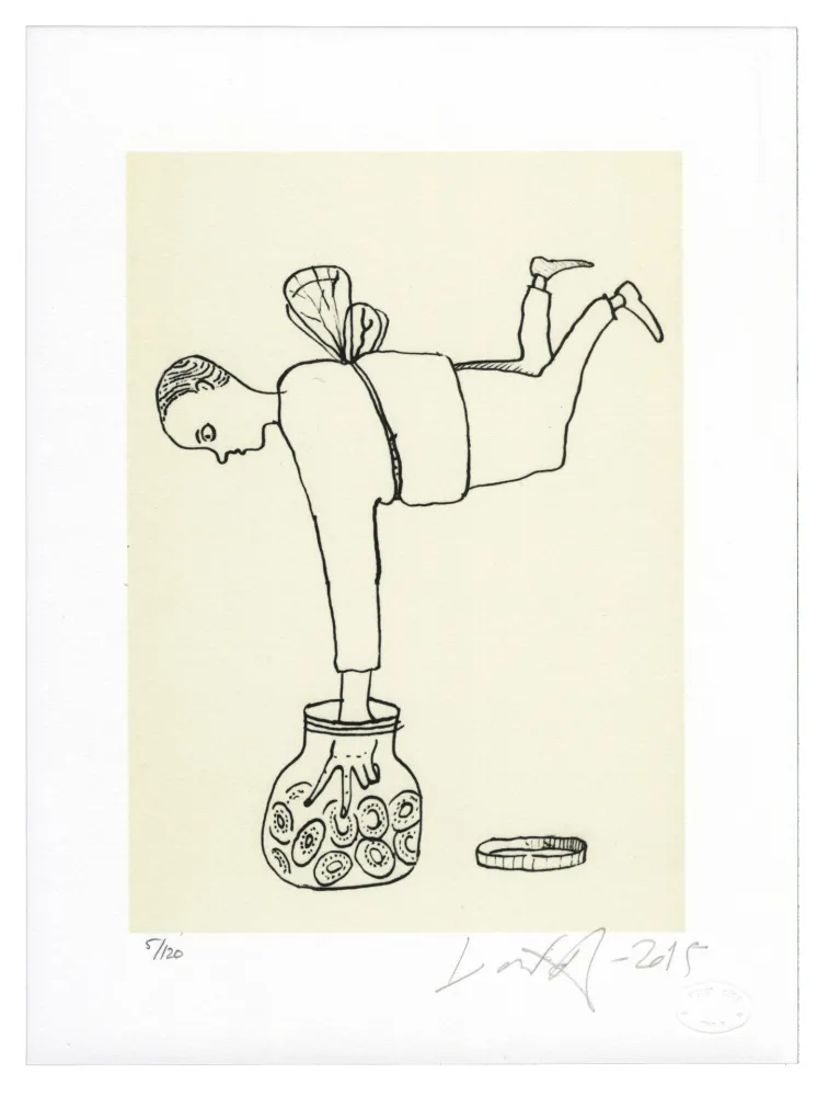 Lithografie Nørgard - Homme papillon