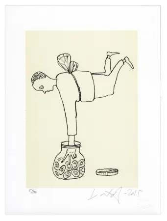 Lithografie Nørgard - Homme papillon