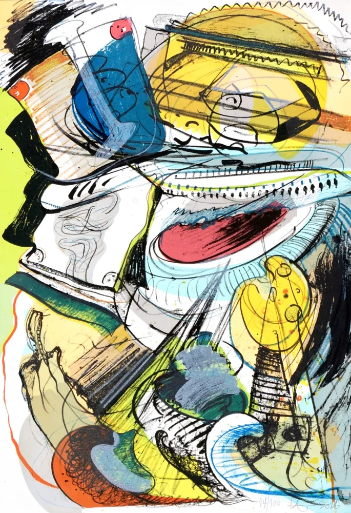 Lithografie Nørgard - Leaving civilisation 2