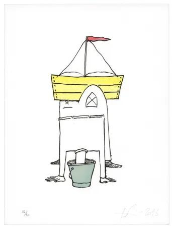 Lithografie Nørgard - Tête dans le sceau