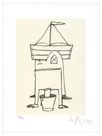 Lithografie Nørgard - Tête dans le sceau