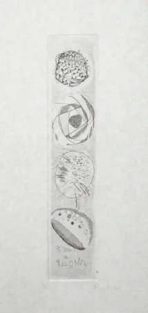 Ets En Aquatint Novelli - Tre soli e una luna