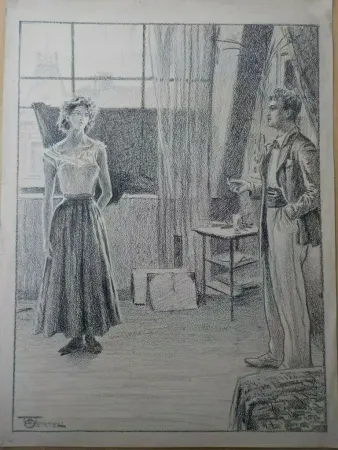 Geen Techniek Oertel - Maler und Modell / Artist and Model