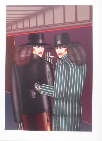 Lithografie Okshteyn - Les 2 amies