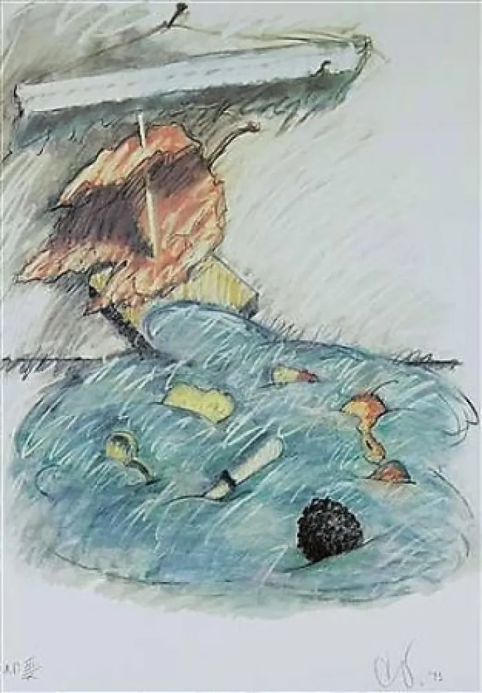 Lithografie Oldenburg - Leaf Boat-Storm In The Studio