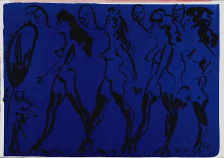 Lithografie Oldenburg - Parade of Women, 1964 - Hand-Signed!