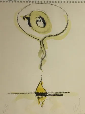 Lithografie Oldenburg - Sailboat Thinking of Q