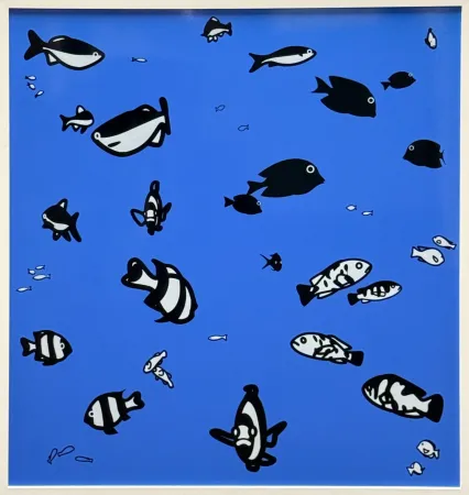 Zeefdruk Opie - We swam amongst the fishes (Version 2)