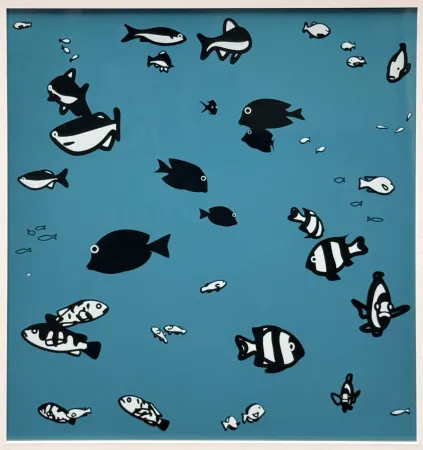Zeefdruk Opie - We swam amongst the fishes (version 4)