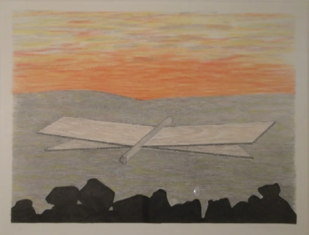 Lithografie Oppenheim - Der Zypressenschwärmer.