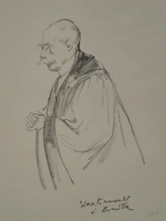 Lithografie Orlik - Aus dem Reigen-Process 1921