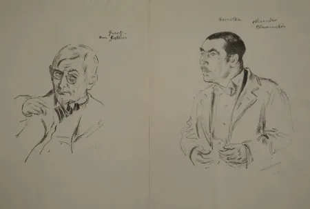 Lithografie Orlik - Schauspielerbildnisse 