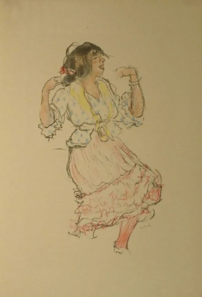 Lithografie Orlik - Studien aus Spanien