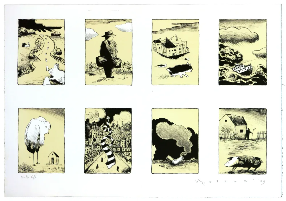 Lithografie Otsuki - Je ne rentre pas à la maison