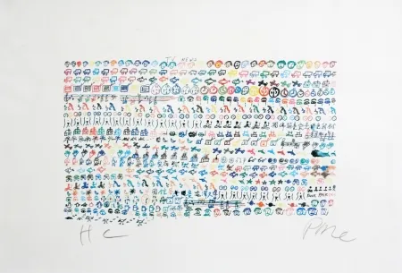 Lithografie Paik - TV news