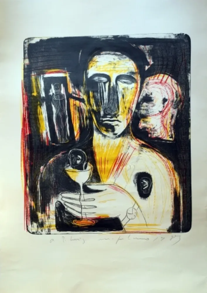 Lithografie Paladino - Come in uno specchio