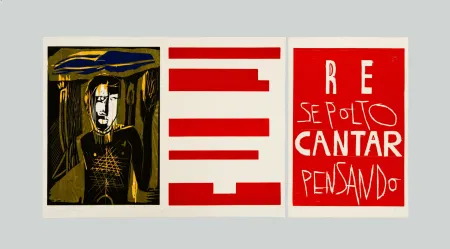 Houtsnede Paladino - Re sepolto cantar pensando