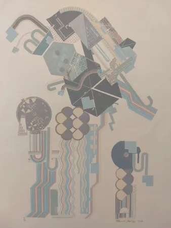 Lithografie Paolozzi - Construction