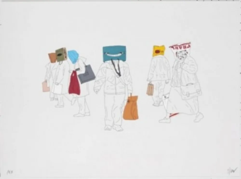 Lithografie Partegas - Shopping Heads