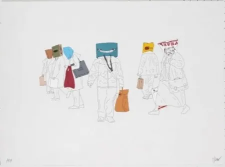 Lithografie Partegas - Shopping Heads