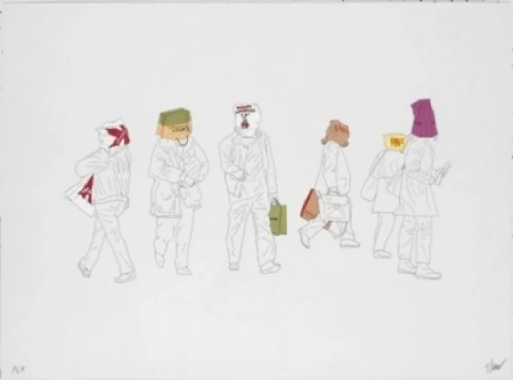 Lithografie Partegas - Shopping Heads