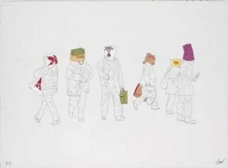 Lithografie Partegas - Shopping Heads