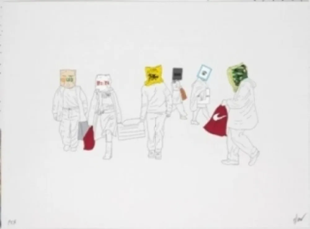 Lithografie Partegas - Shopping Heads