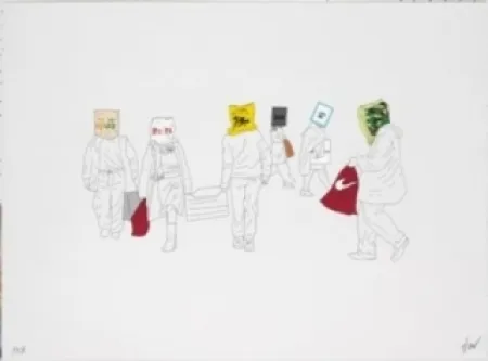 Lithografie Partegas - Shopping Heads